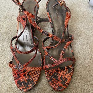 Orange & Brown Snake Skin Wedge